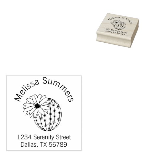 Cactus Blume Arch Address Gummistempel (Stempel)
