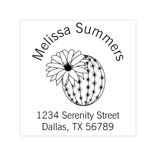 Cactus Blume Arch Address Permastempel (Design)