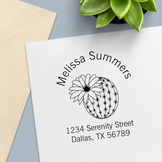 Cactus Blume Arch Address Permastempel
