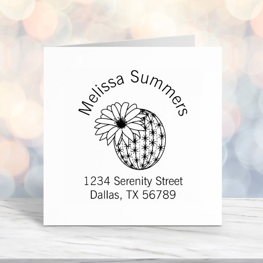 Cactus Blume Arch Address Permastempel