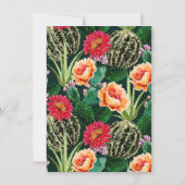 Cactus Blume Bold Colorful Fiesta Brautparty Einladung (Rückseite)