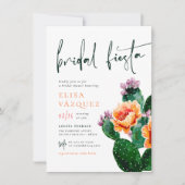 Cactus Blume Bold Colorful Fiesta Brautparty Einladung (Vorderseite)