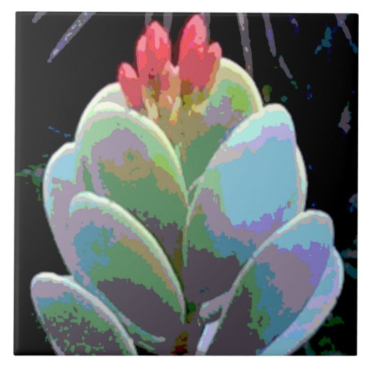 Cactus Blume Buds Fliese (Vorderseite)