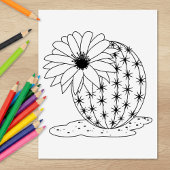 Cactus Blume Coloring Page Gummistempel