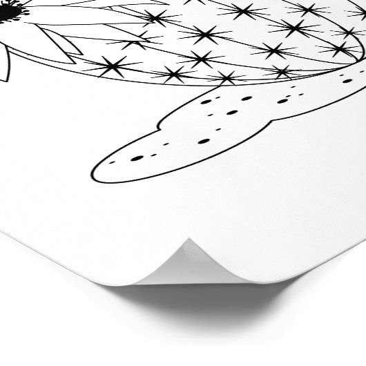 Cactus Blume Coloring Page Poster (Ecke)