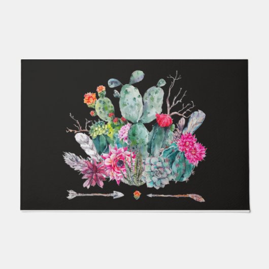 Cactus Blume Doormat , Pflanze Begrüßungsmatte Fußmatte (Vorderseite)