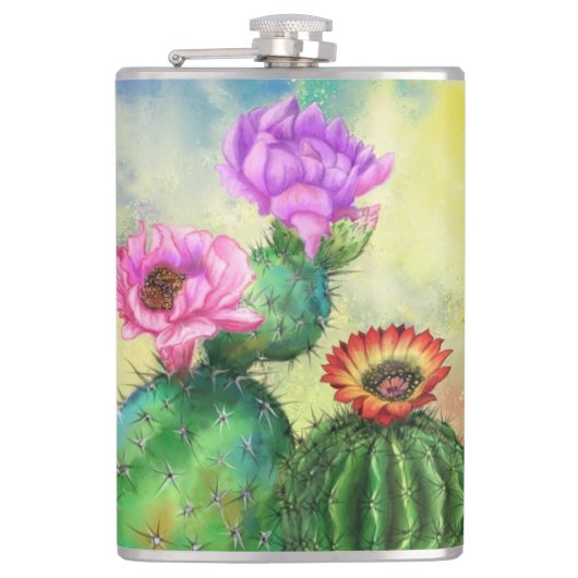 Cactus Blume Flask Flachmann (Vorderseite)
