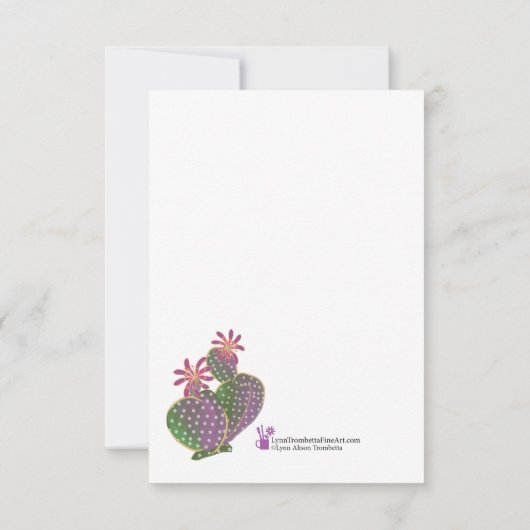 Cactus Blume Flat Save the Date Card (Rückseite)