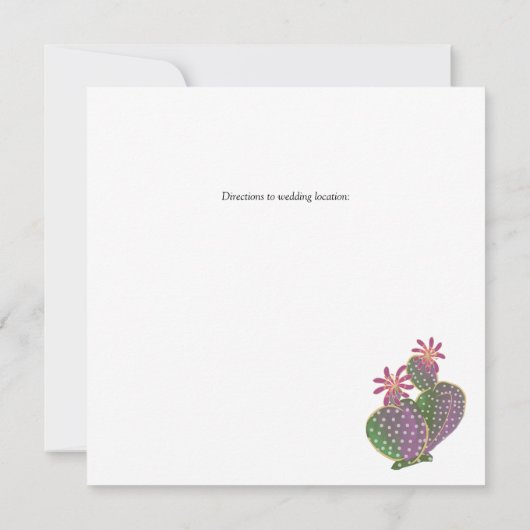 Cactus Blume Flat Save the Date Card Einladung (Rückseite)