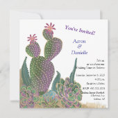 Cactus Blume Flat Save the Date Card Einladung (Vorderseite)