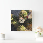 Cactus Blume Foto Quadratische Wanduhr (Zuhause)