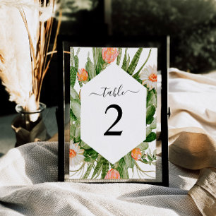 Cactus Blume Frame Table 2 Wedding Tischnummer