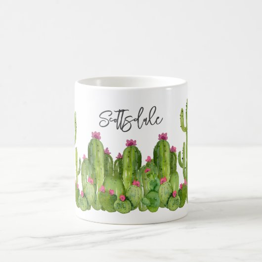 Cactus Blume Grüne rosa Text Wüste Keepake Spaß Kaffeetasse (Mittel)