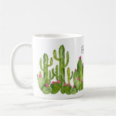 Cactus Blume Grüne rosa Text Wüste Keepake Spaß Kaffeetasse (Links)