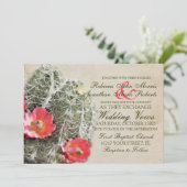 Cactus Blume Hochzeit Einladung (Stehend Vorderseite)