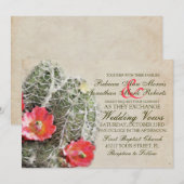 Cactus Blume Hochzeit Einladung (Vorne/Hinten)