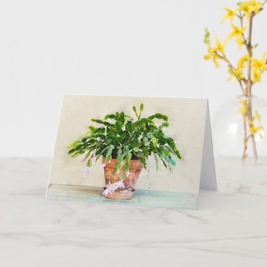 Cactus Blume in Clay Pot Southwest Art Karte (Gelbe Blume)