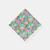 Cactus Blume INITIAL Wasserfarben Wüste farbenfroh Serviette (Ecke)