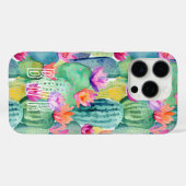 Cactus Blume INITIALS Case-Mate iPhone Hülle (Rückseite (Horizontal))