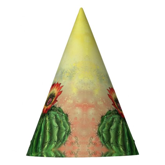 Cactus Blume Party Hat Partyhütchen (Vorderseite)