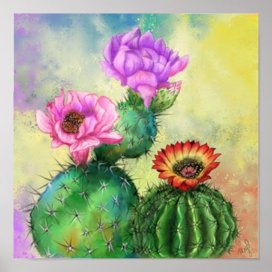 Cactus Blume Poster Print (Vorne)
