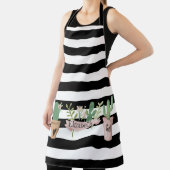 Cactus Blume Schwarz-weiß Stripes Schürze (InSitu)