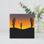 Cactus Blume Sunset Einladung (Stehend Vorderseite)