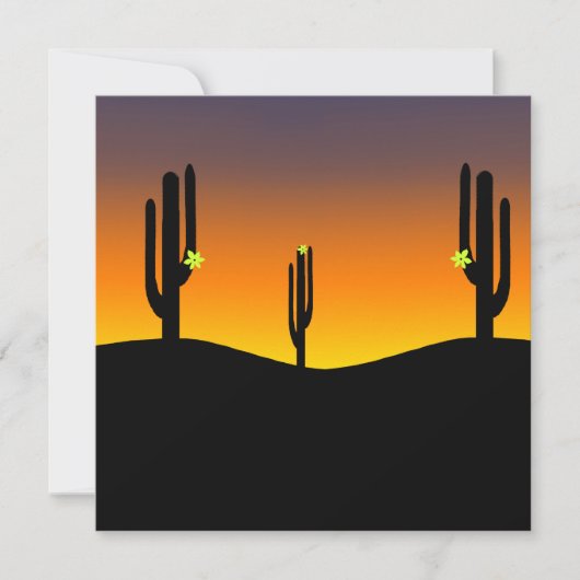 Cactus Blume Sunset Einladung (Vorderseite)