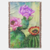 Cactus Blume Throw Blanket Decke (Vorderseite Vertikal)