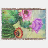 Cactus Blume Throw Blanket Decke (Vorderseite)