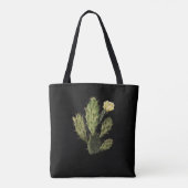 Cactus Blume Vintag Zeichnend Black Tote Bag Tasche (Rückseite)