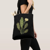Cactus Blume Vintag Zeichnend Black Tote Bag Tasche (Von Nahem)