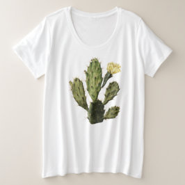 Cactus Blume Vintag Zeichnend Plus-Size-T - Shirt