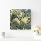 Cactus Blume Wall Clock Quadratische Wanduhr (Zuhause)