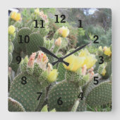Cactus Blume Wall Clock Quadratische Wanduhr (Vorderseite)