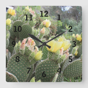 Cactus Blume Wall Clock Quadratische Wanduhr