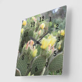 Cactus Blume Wall Clock Quadratische Wanduhr (Winkel)