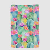 Cactus Blume Wasserfarbene Wüste Golfhandtuch (Vorderseite)