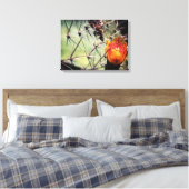 Cactus Blume Wrapped Canvas Leinwanddruck (Insitu (Schlafzimmer))