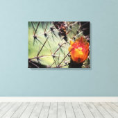 Cactus Blume Wrapped Canvas Leinwanddruck (Insitu (Holzboden))