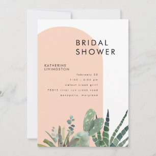 Cactus Blush Geometrische Hochzeitsdusche  Einladung