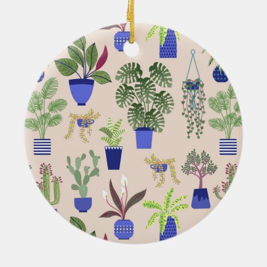 Cactus Blush Pink Keramik Ornament (Hinten)