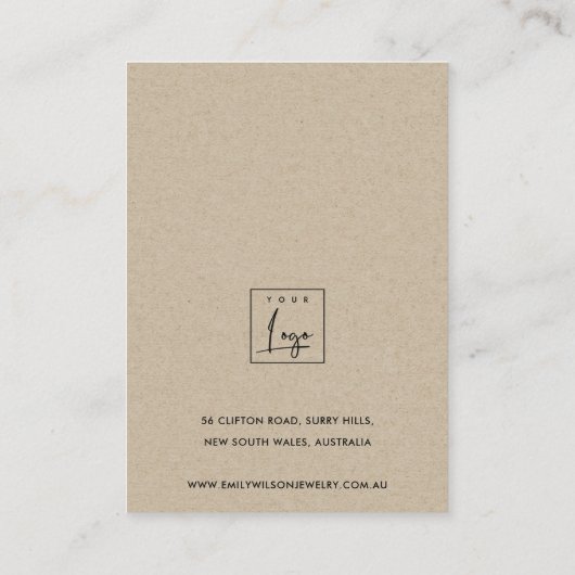 CACTUS BLUSH PROTEA FOLIAGE STUD EARRING DISPLAY B VISITENKARTE (Rückseite)