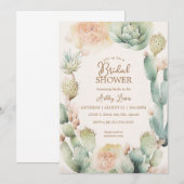 Cactus Boho Blumenwüste Neutrale Vegetation Einladung (Vorne/Hinten)