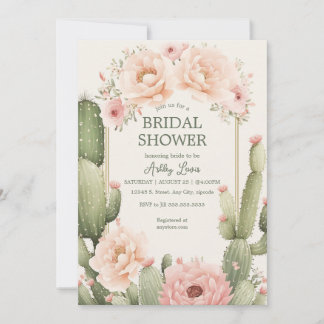 Cactus Boho Brautparty Desert Floral Einladung