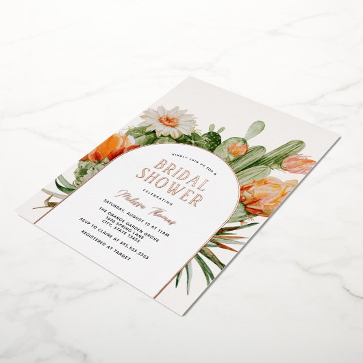 Cactus Boho Brautparty Folieneinladung (Gedreht)