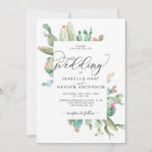 Cactus Boho Cacti Wüstensucculents Wedding Einladung (Vorderseite)