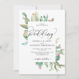 Cactus Boho Cacti Wüstensucculents Wedding Einladung