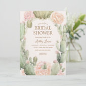 Cactus Boho Desert Blume Brautparty Einladung (Stehend Vorderseite)