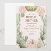 Cactus Boho Desert Blume Brautparty Einladung (Vorne/Hinten)